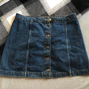 Topshop MOTO Button front denim skirt